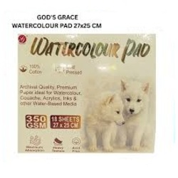 God's Grace WATERCOLOUR PAD - Cold Pressed 350GSM 18Shts 27x25cm